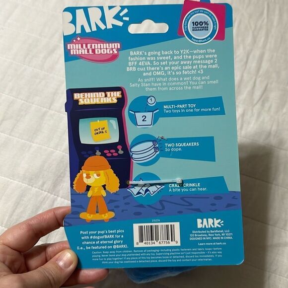 BARK Plush Uncle Stan’s Pretzel & Bucket Squeaky Dog Toy - Picture 5 of 13